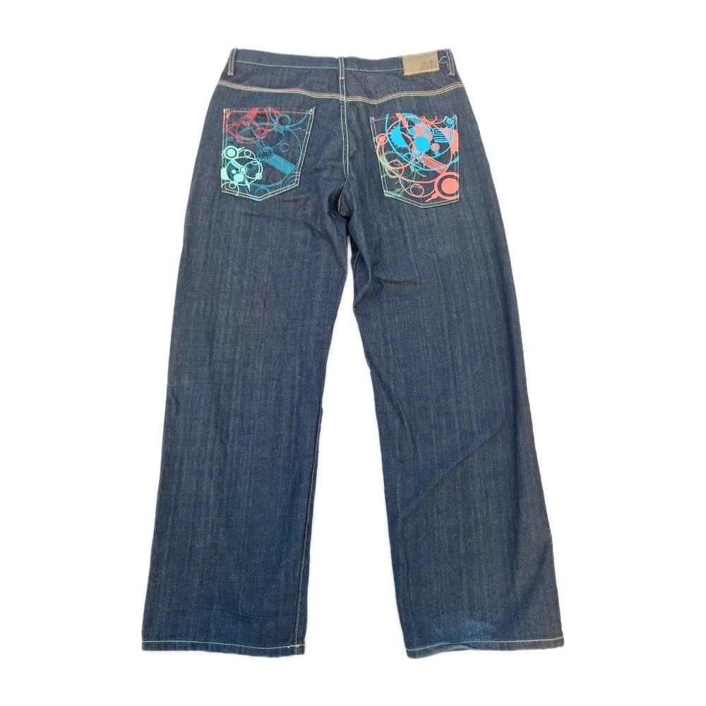 Vintage Y2k Sean John Baggy Jeans Mens 36x32 Embroidered Pocket Wide Leg Skater